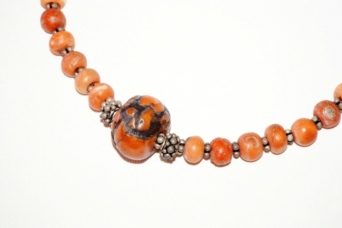 3x Vintage Chinese Red Coral & Glass Bead Choker Necklaces (***) F