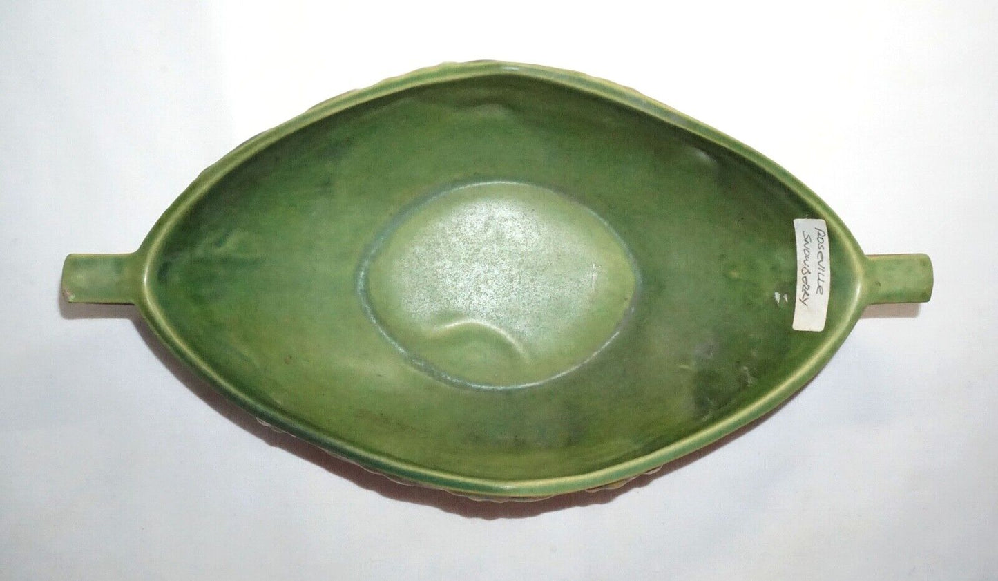 Vintage Roseville Pottery Snowberry Console Bowl -Shape 1BL2-10 Fern Green (NeW)