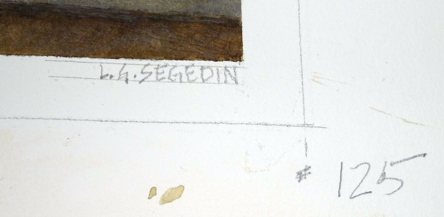 Hawaii Watercolor Painting Lanikai Sunrise & Beached Outrigger L. Segedin #125