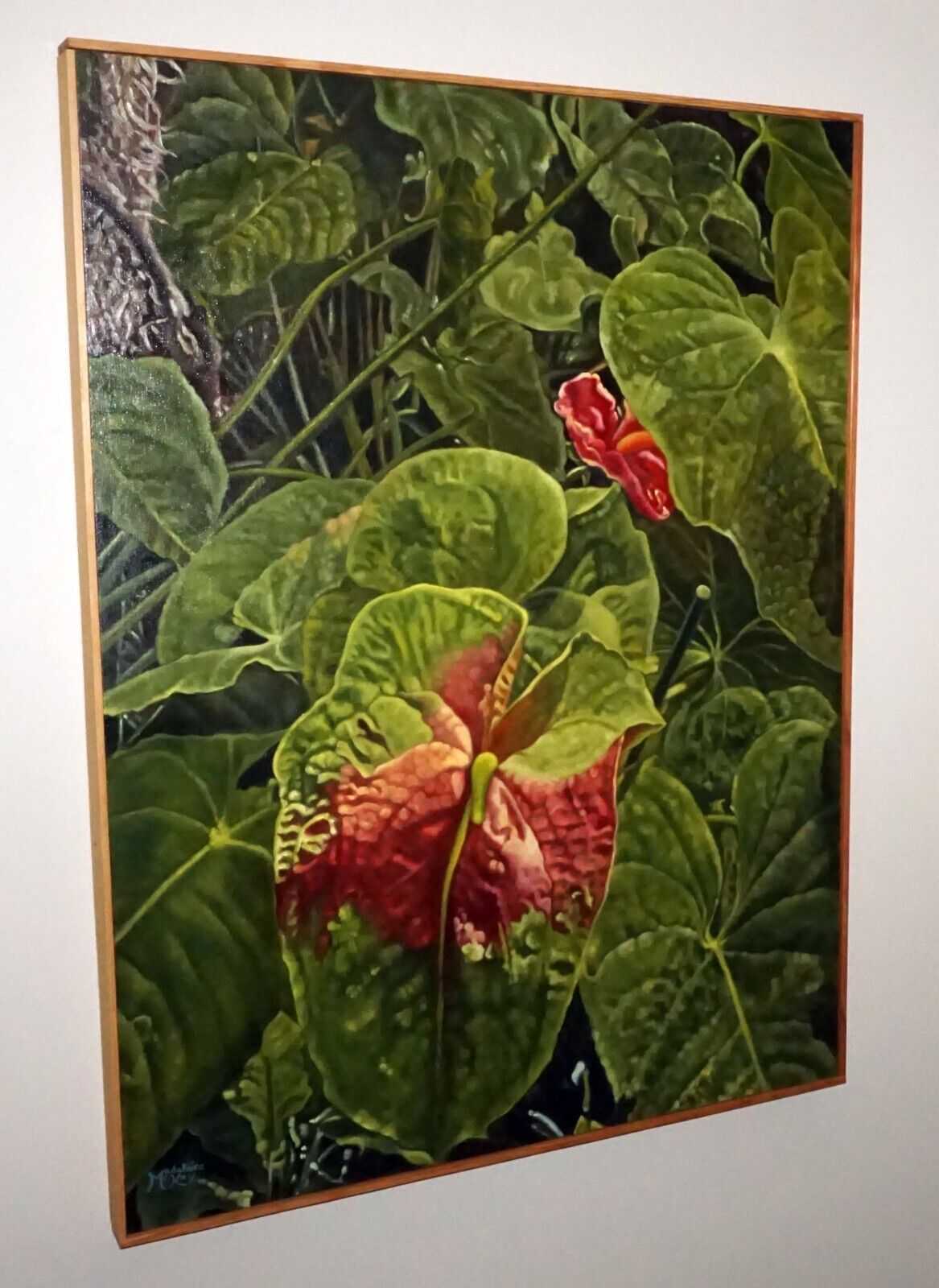 Hawaii Classic Realism Style Oil Painting Anthurium Obake Madeleine McKay (McM)