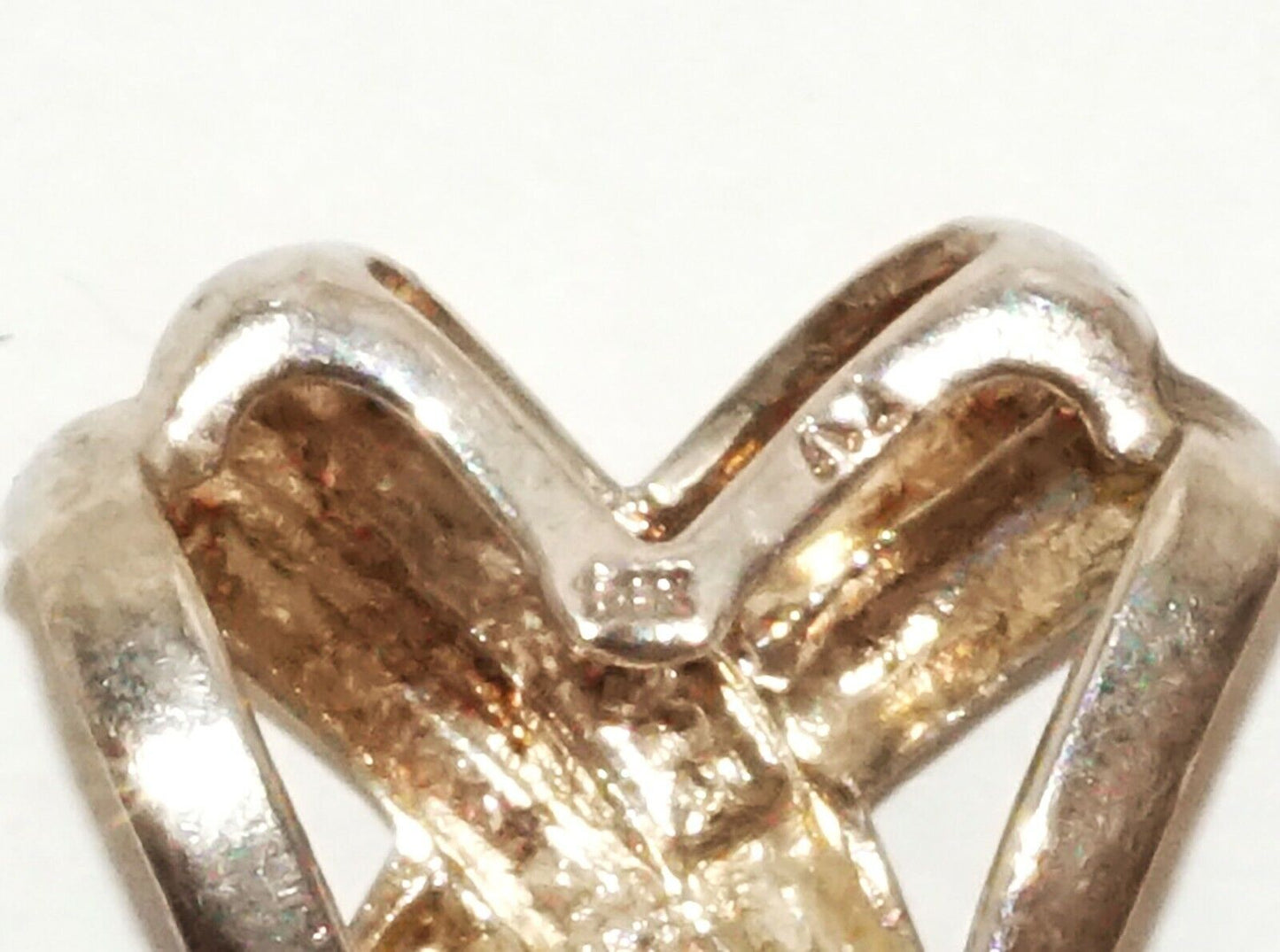 Vintage 14K White Gold X Design Pendant w. Cubic Zirconia Accent (HaL)#11