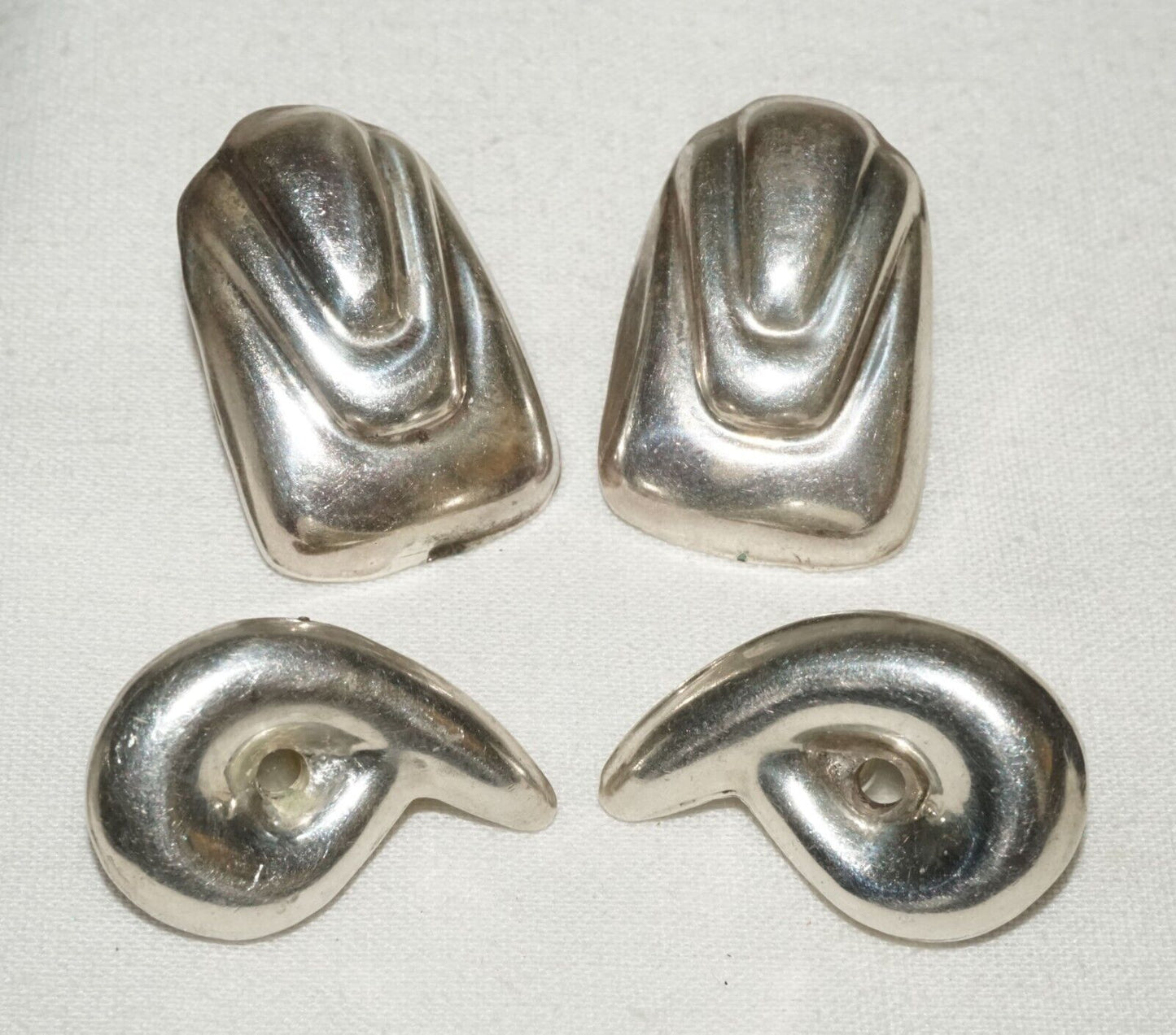 2x Pair Vintage Mexican Modernist Sterling Silver Earrings - signed (KoS) L12