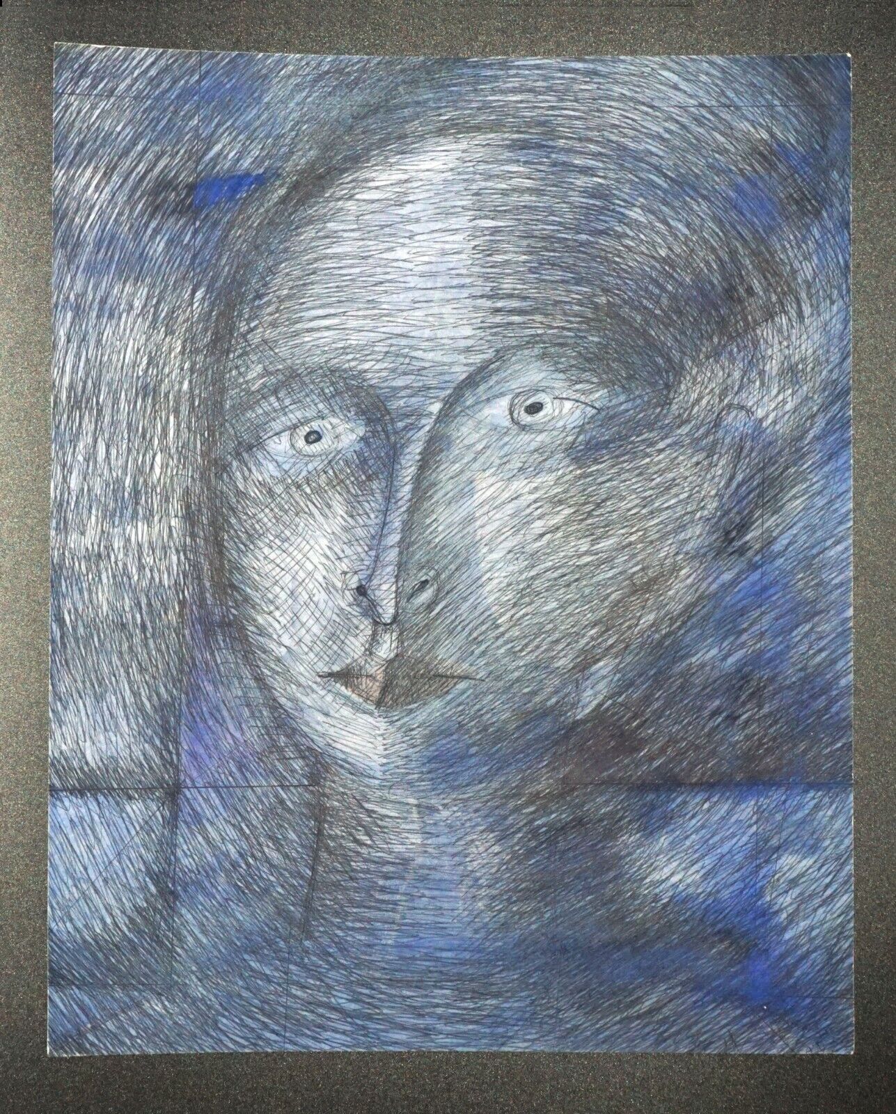 France HI Outsider Art Mixed Media Painting Portrait by Claude Vedel (EtJ)#20