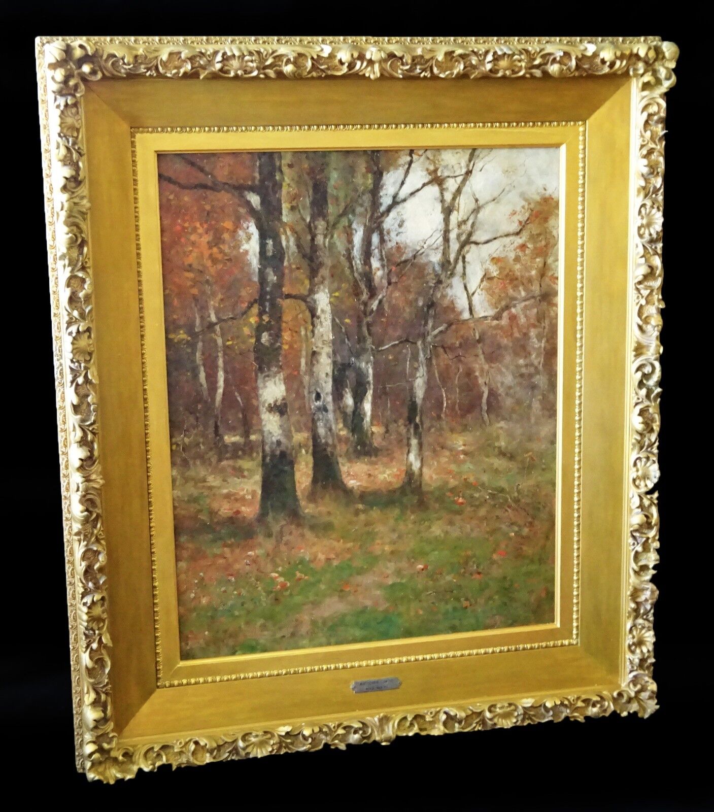 1880s German/US/NY Oil Painting "Autumn Tints" by Max Weyl (1837-1914) (Leh)