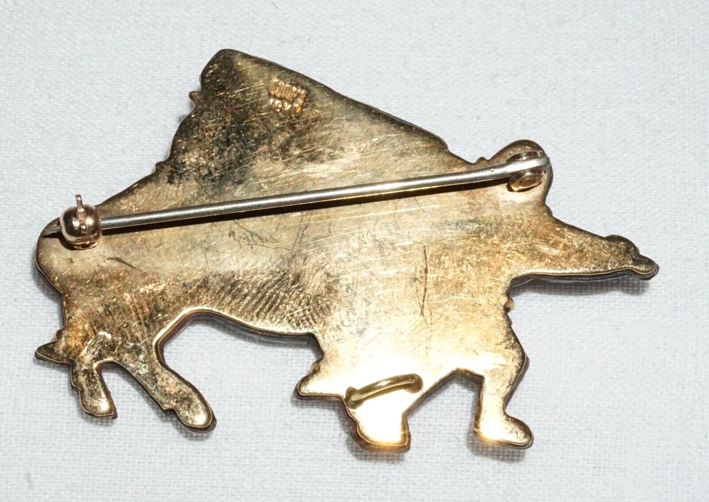 Antique Japanese Menuki set 18k Yellow Gold Brooch Pendant by Gump's (GeB)#8