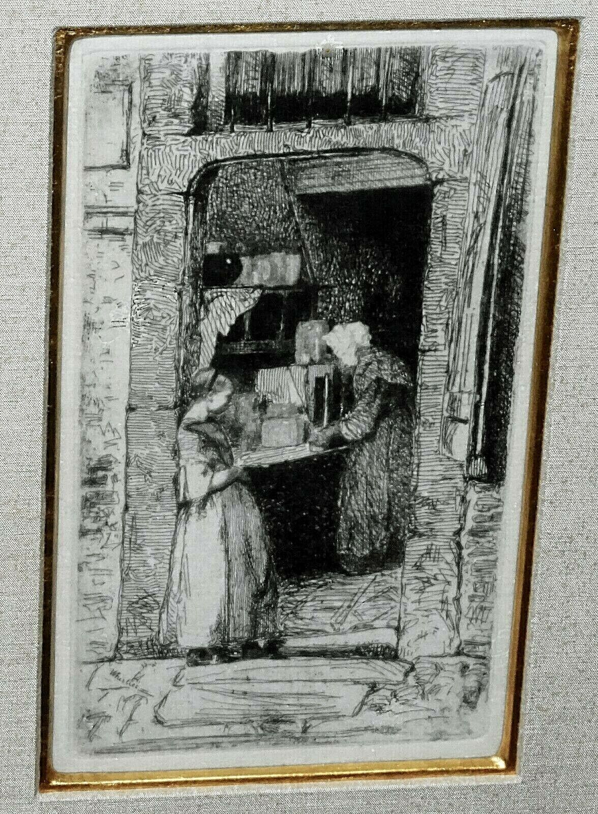 1858 US Etching Print La Marchande de Moutarde by James A Whistler (ZaG)