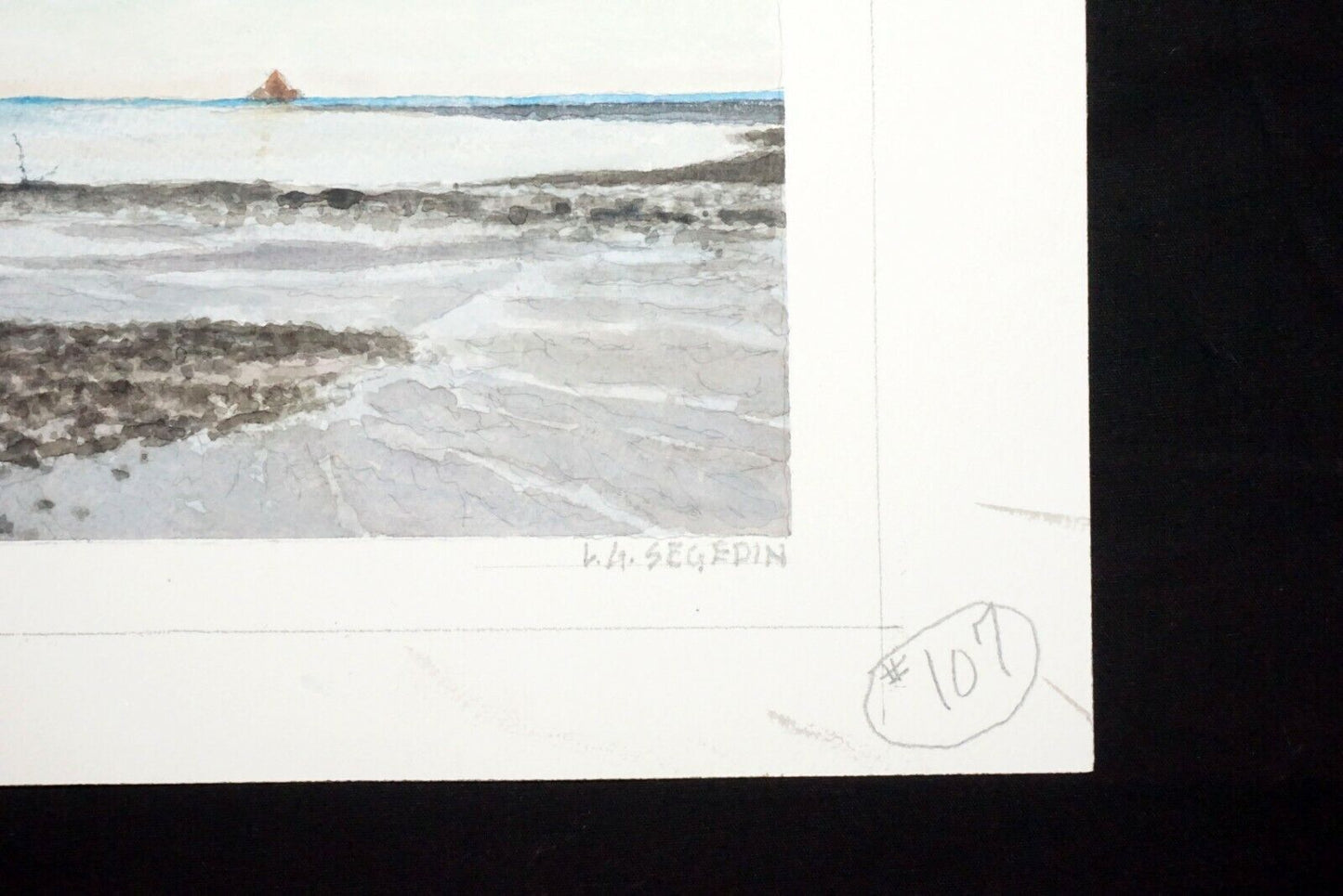 Hawaii Watercolor Painting "Kualoa Point & Chinaman's Hat" by L. Segedin #107