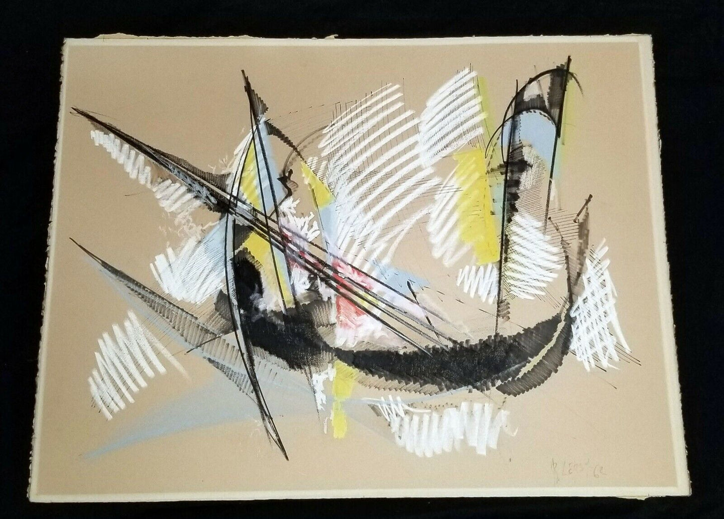 1962 French Untitled Abstract Painting by Roger Lersy (1920-2004) (AHB)