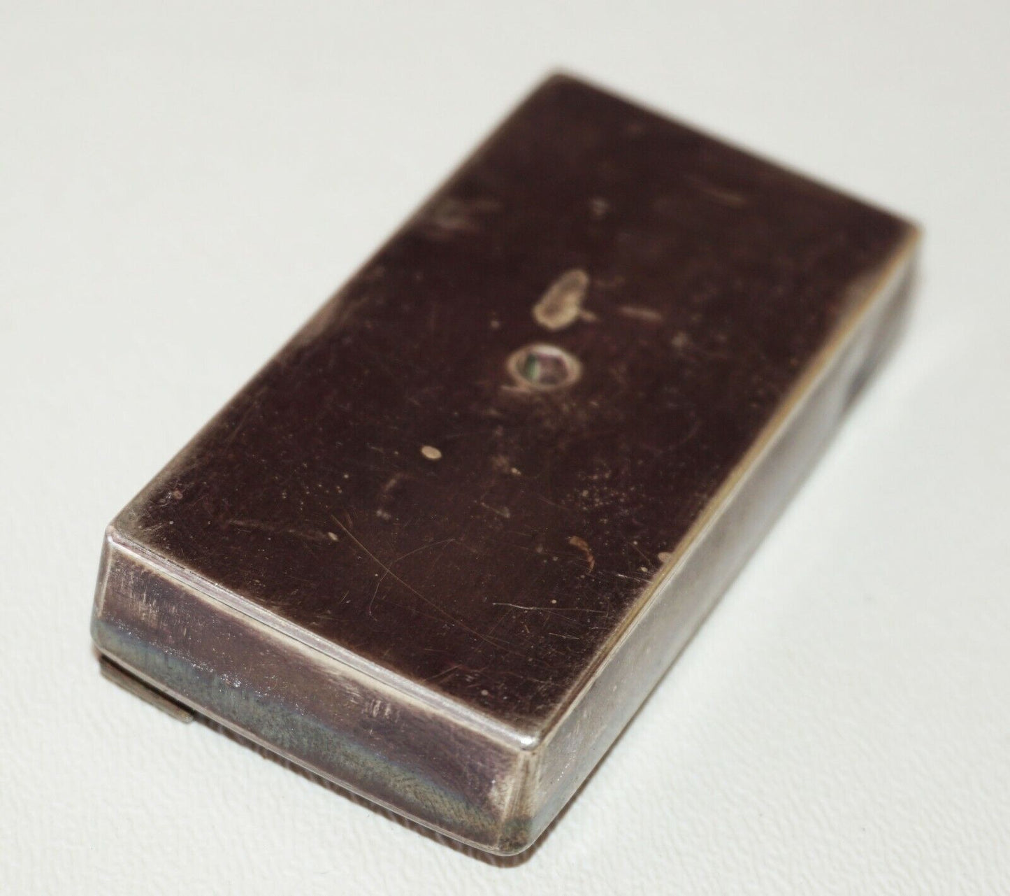 Antique Japanese Unmarked Silver Rectangular Water Dropper & Frame (NiT)