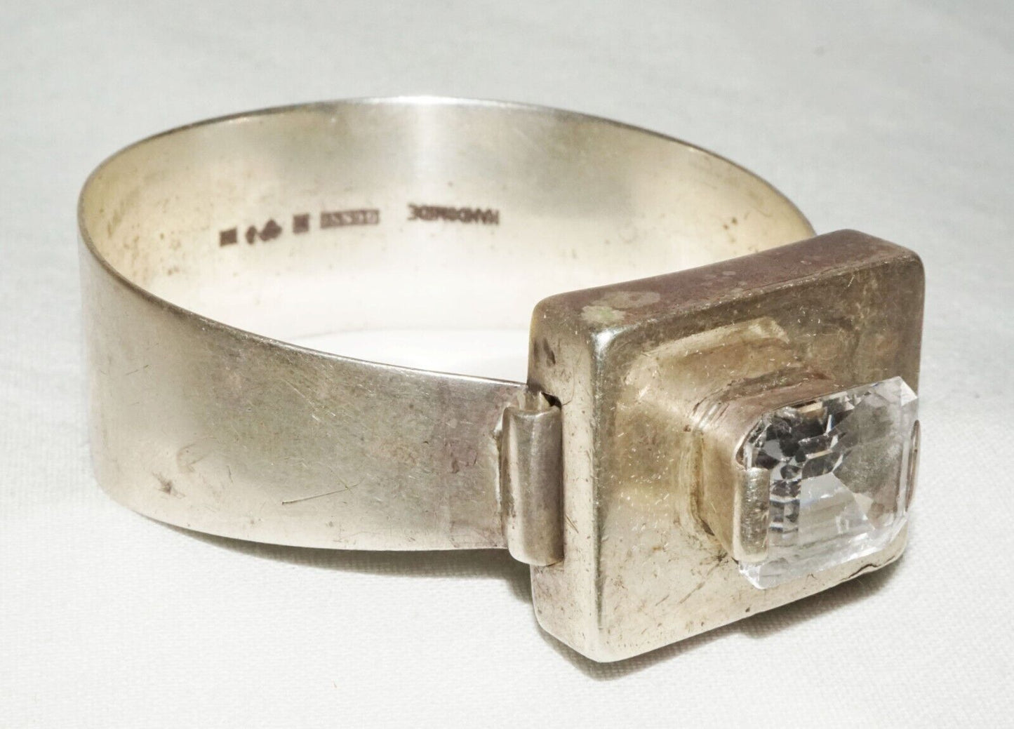 Swedish Modernist Sterling Silver & Quartz Bracelet by Gert Thysell Gussi (ShI)