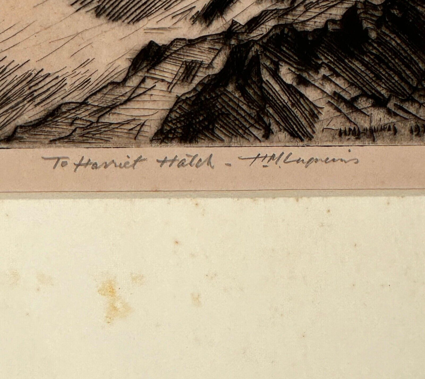 1921 Etching of a Man Swimming by Huc Mazelet Luquiens (KuK)