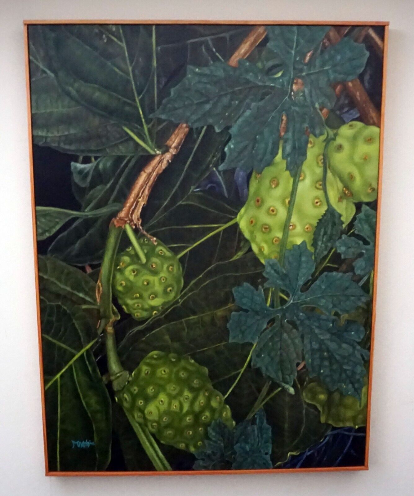 Hawaii Classic Realism Style Oil Painting "Noni Fruit" by Madeleine McKay (McM)