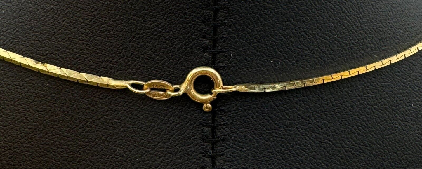 Vintage Italian 14k Yellow Gold Venetian Chain Necklace 16" (1450)