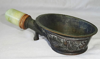 19CT Chinese Bronze Iron with Wood & Hard-stone Handle (Lan)