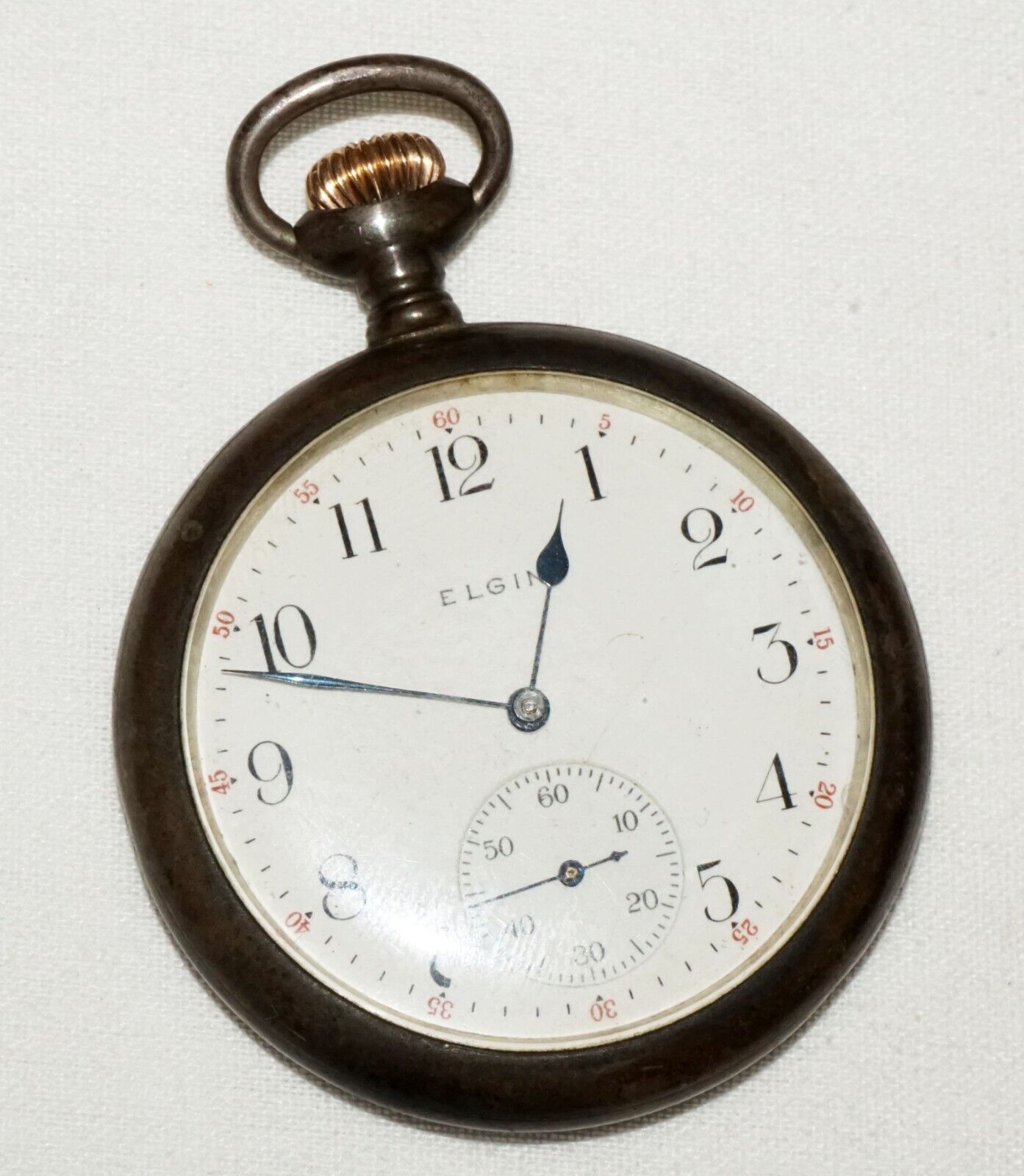 1911 US Sterling Silver Open Face Manual Movement Pocket Watch by Elgin (KoM)