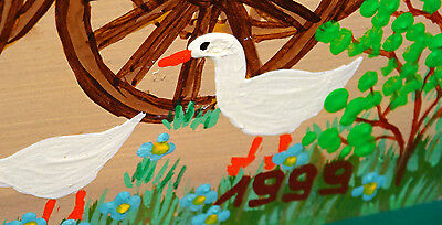 1999 Hungary Oil Painting "Village Scene" by Raffaine Hajik Katalin (Chab)