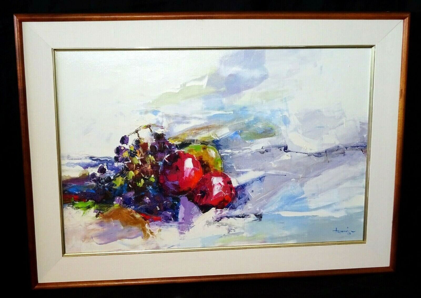 '97 Hawaii Koa Oil Painting "Still Life w Fruit" Hiroshi Tagami (1929-2014)(ZiK)