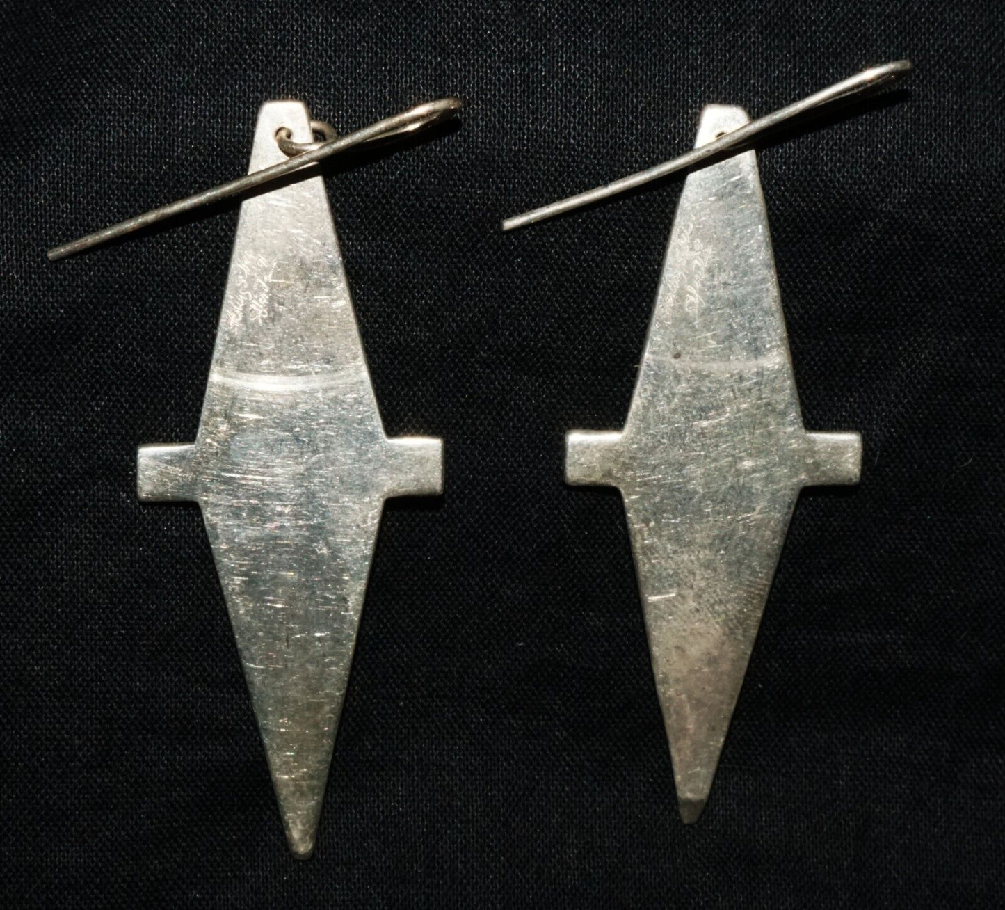 Hawaii Modernist Diamond Shaped Sterling Silver Earrings Stephen Geritz (WoJ)