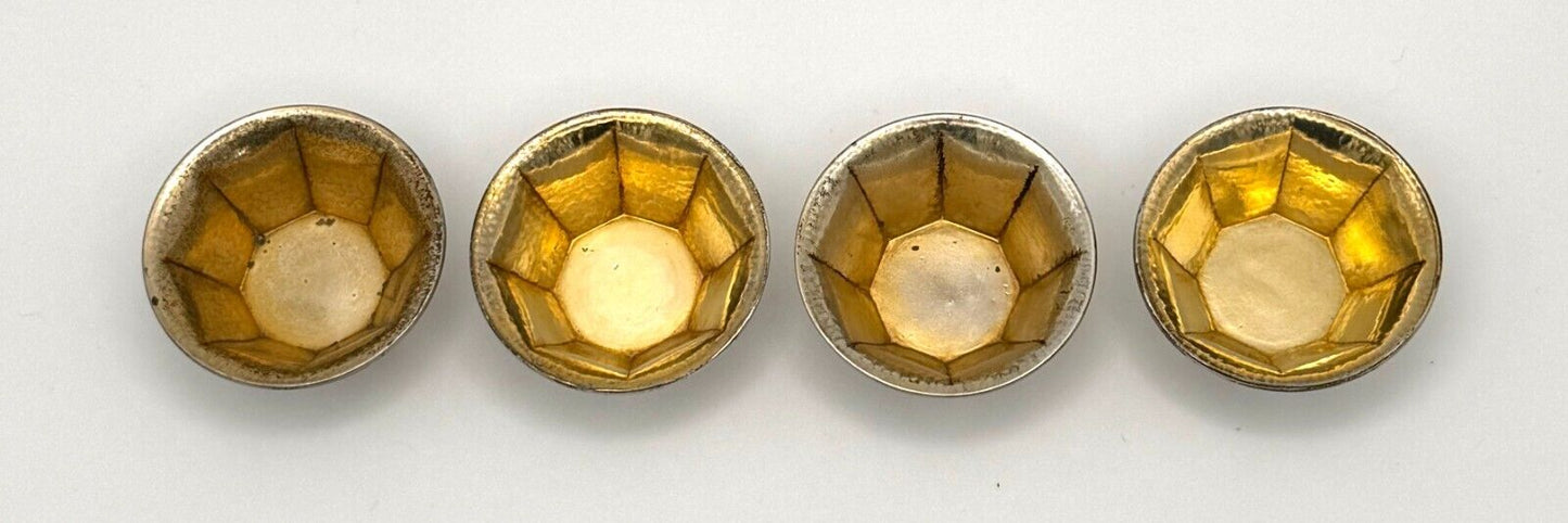 Antique Webster Co Sterling Silver Petite Bowls w Gilded, Hammered Finish (WeP)