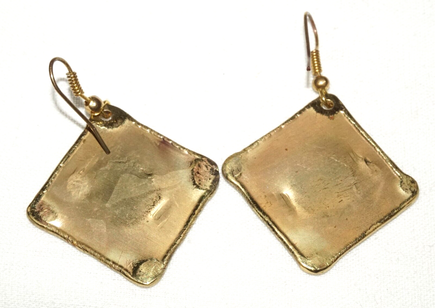 3Pc Modernist Silver & Copper & Brass Handmade Earrings & Bracelet (KoS) L13/19