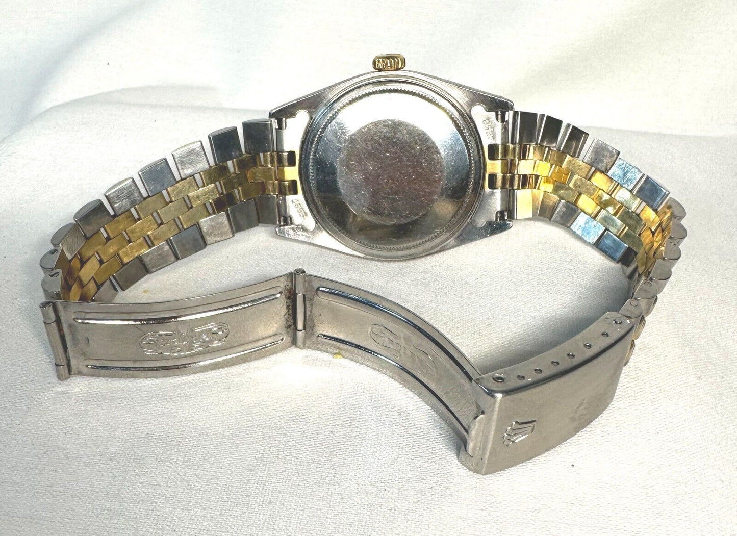 Vintage Rolex Datejust Mens 18k Yellow Gold/Steel Champagne Dial 36mm (ThC)