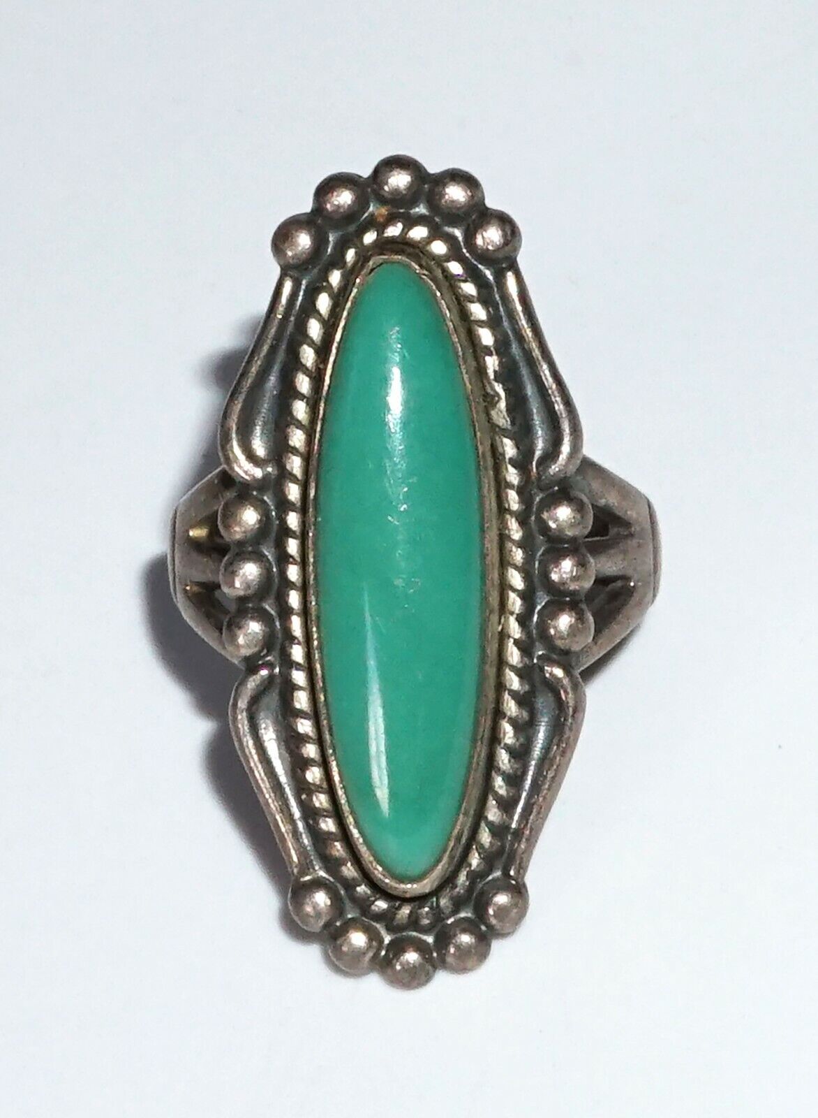 S.W. Sterling Silver Ring Sz. 6.75 w. Turquoise by Bell Trading Post (WMH)21-5