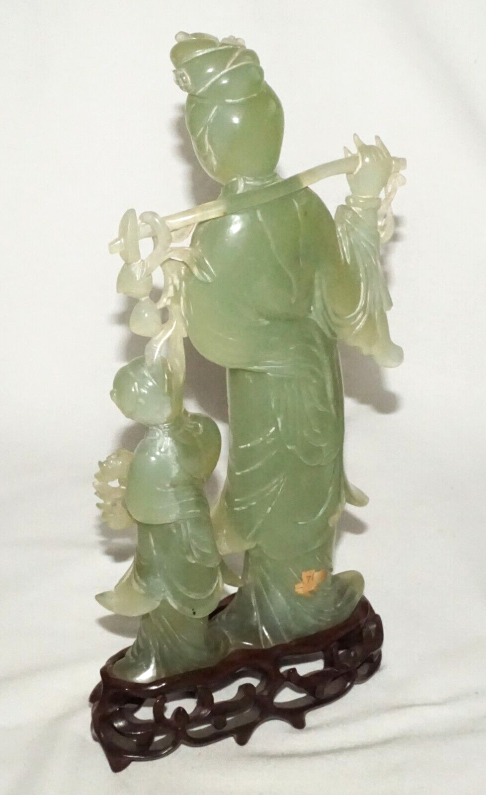 Vintage Chinese Soapstone Carved Robed Female & Male Figure Sculpture (WiR)