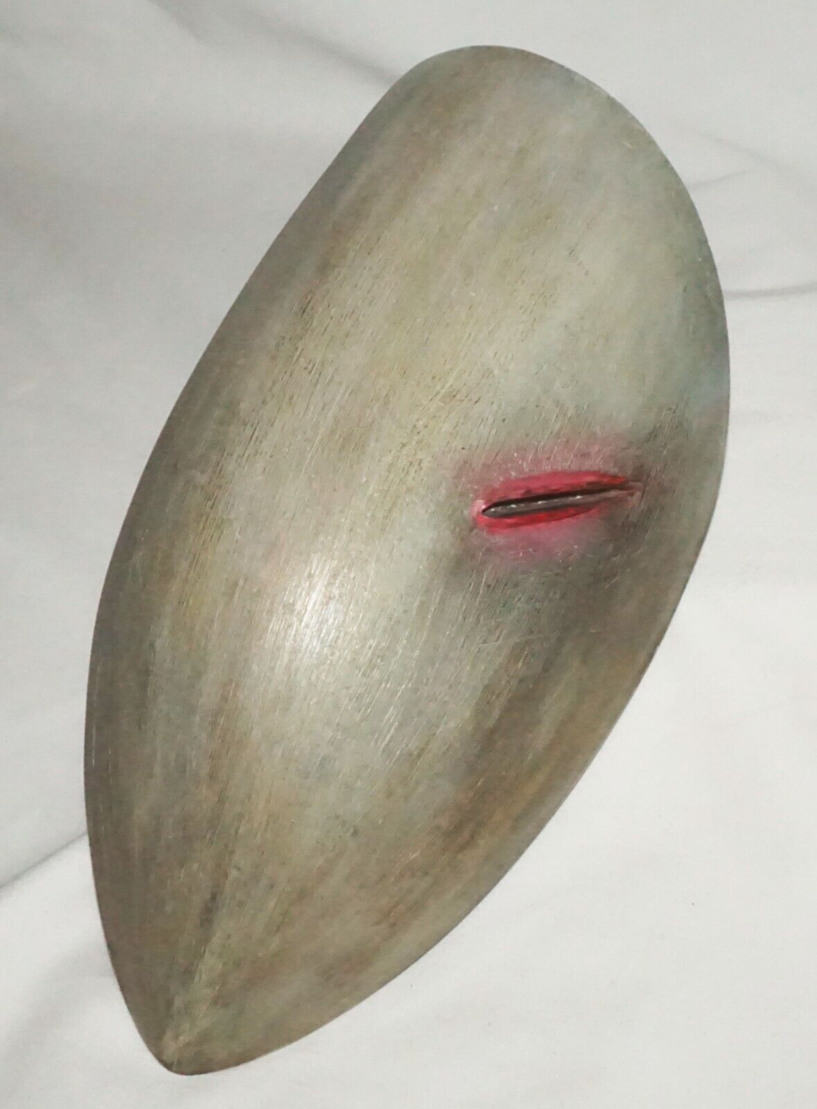 Vintage Modern Heavy Metal Abstract One-Eyed Mask Wall Sculpture unsigned (AHB)