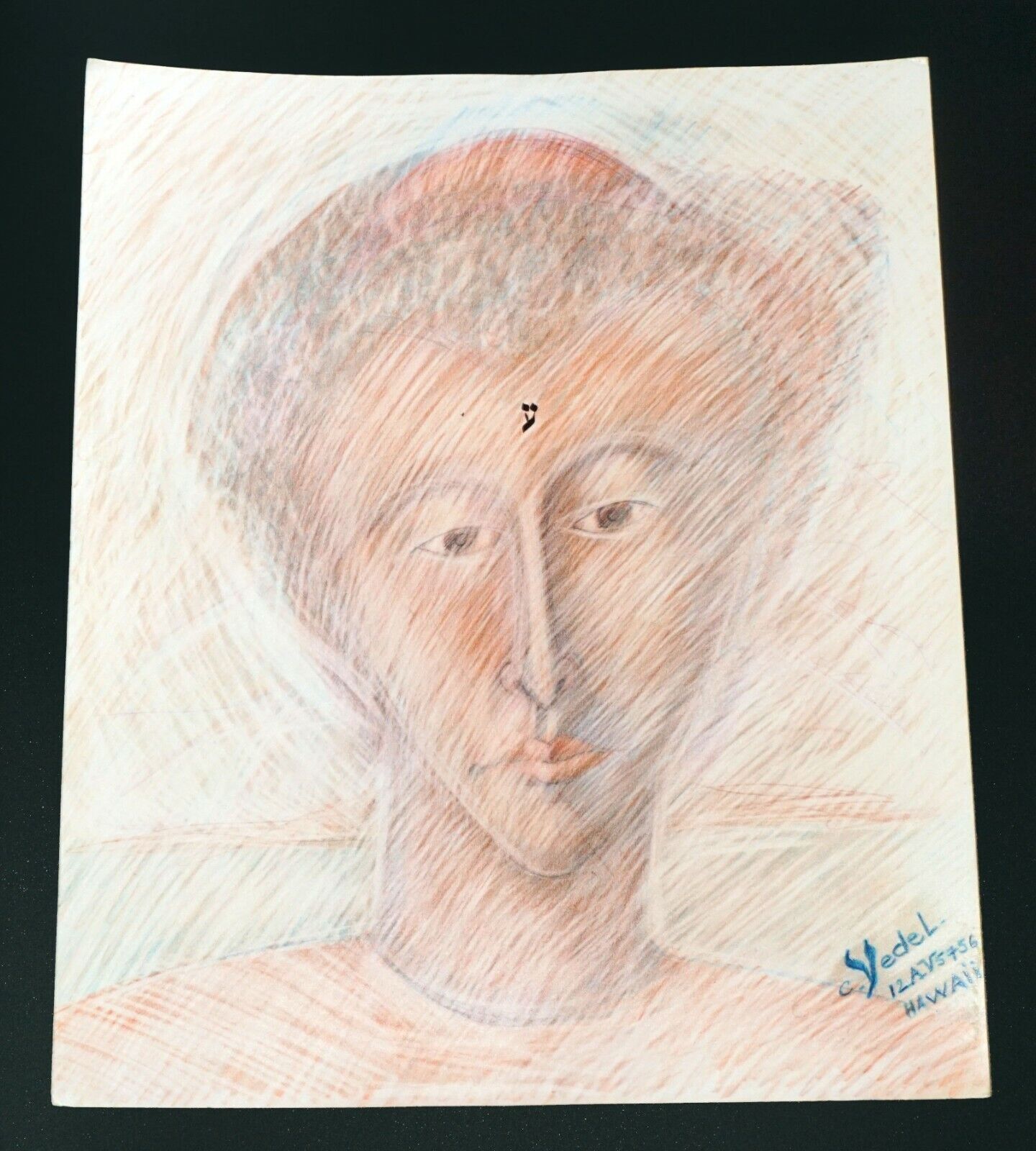 France Hawaii Outsider Art Mixed Media Painting Figure by Claude Vedel (EtJ)#2