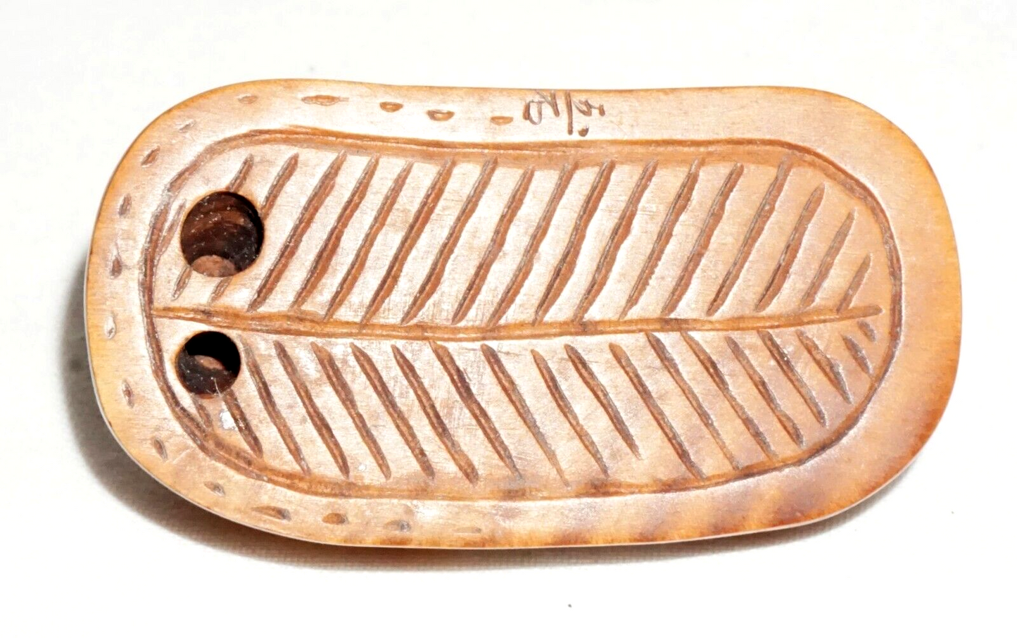 Vintage Japanese Carved Wooden Netsuke Two Mice in a Loafer (FeH