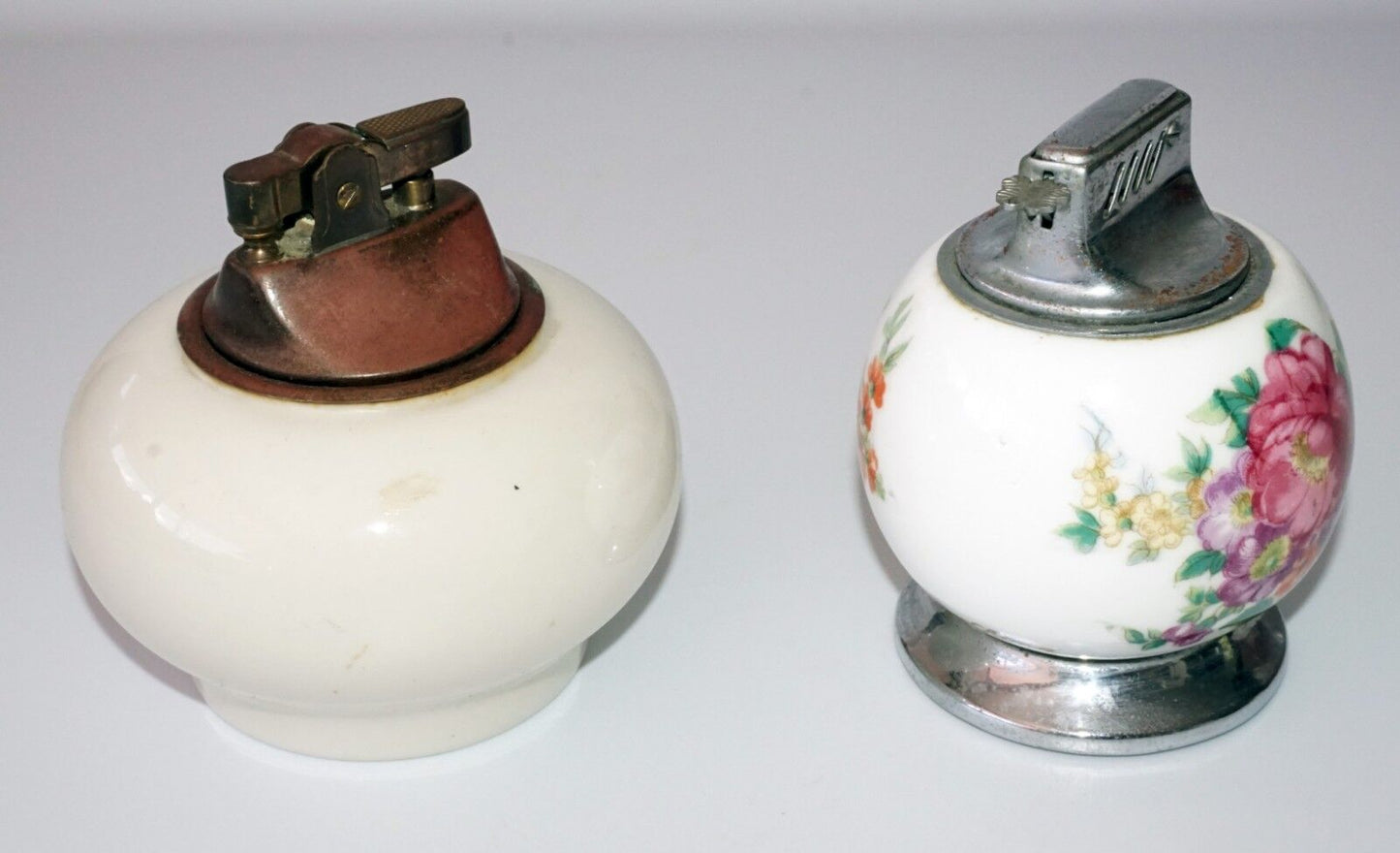 2x Vintage Speciality Table Lighters Bone China & Jack Globe Lighter (Wel) #20