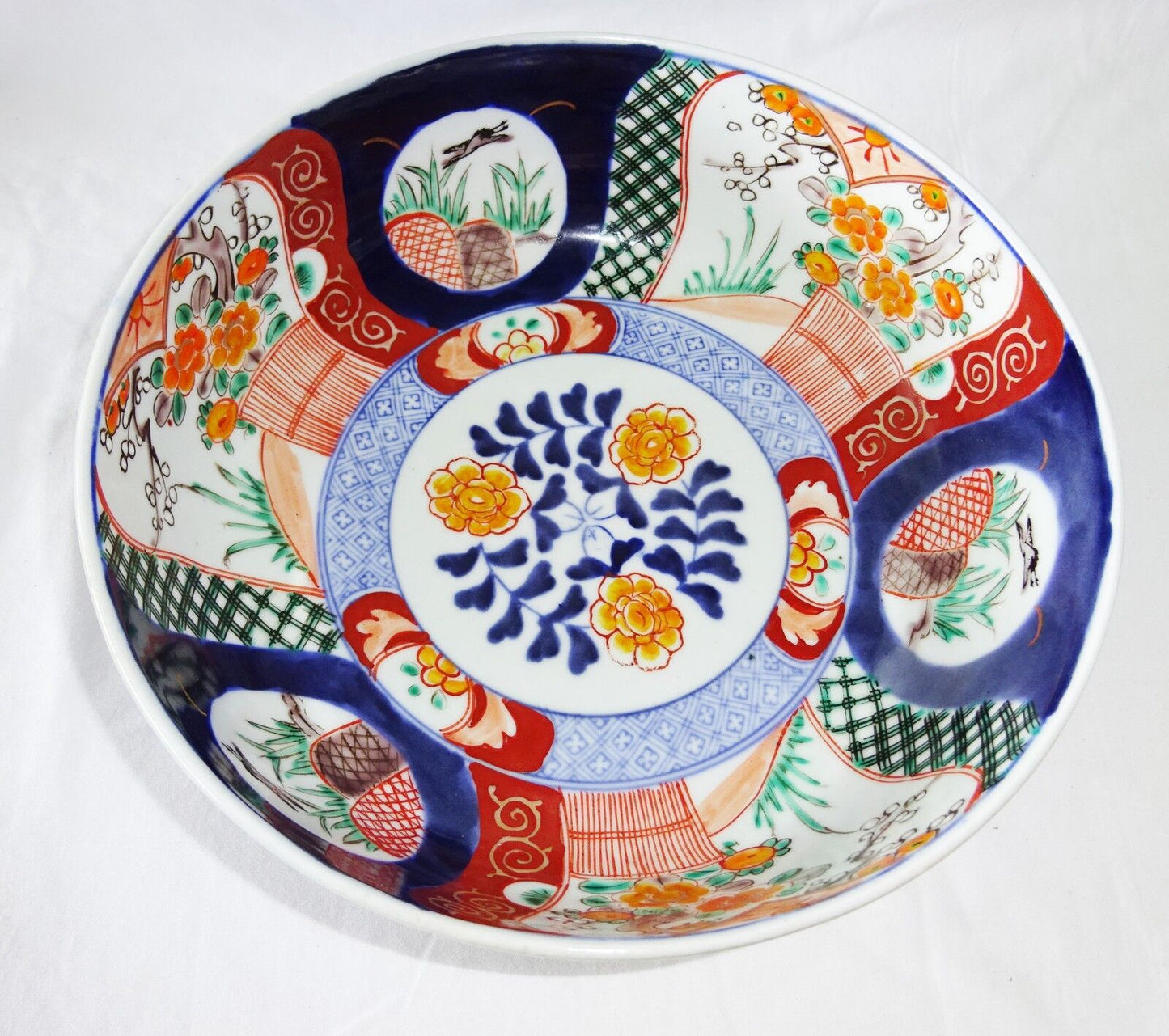 1880s Japanese Imari Pottery Bowl w. Landscape & Floral Motifs (***) IC