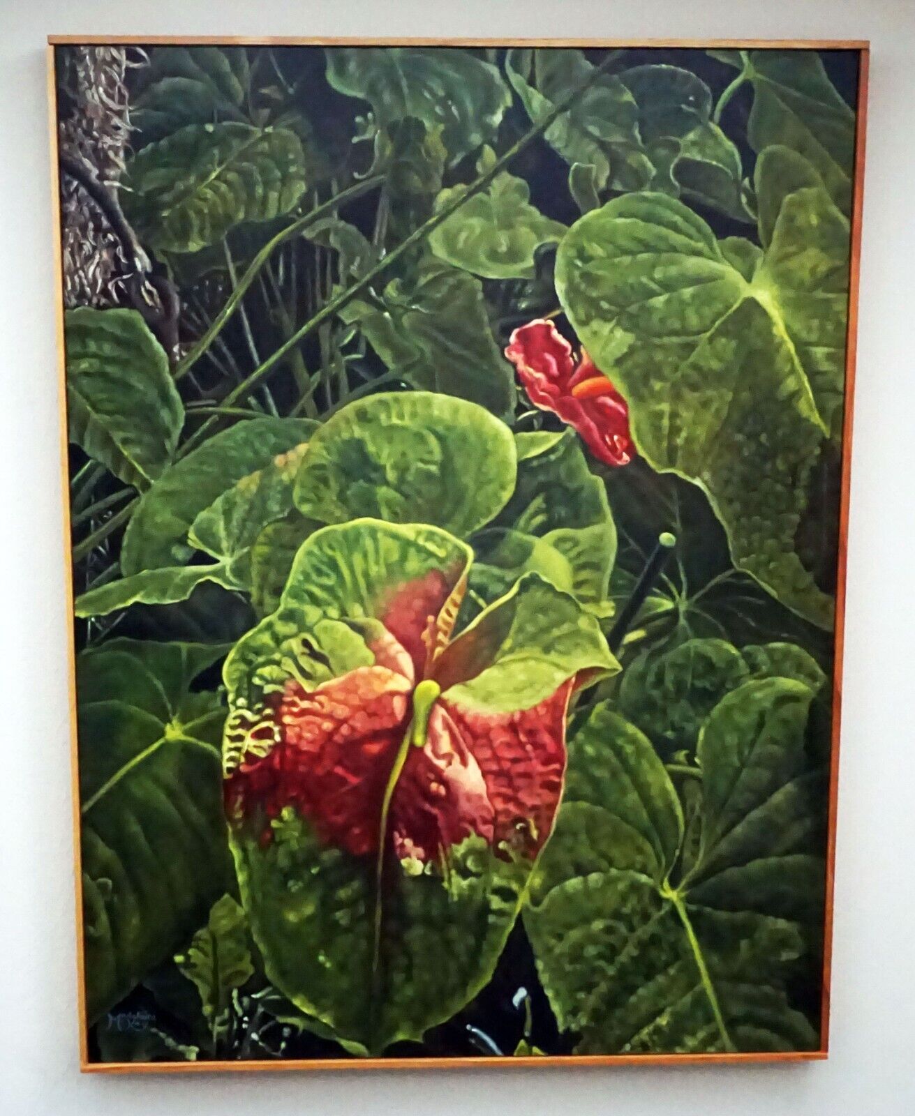 Hawaii Classic Realism Style Oil Painting Anthurium Obake Madeleine McKay (McM)