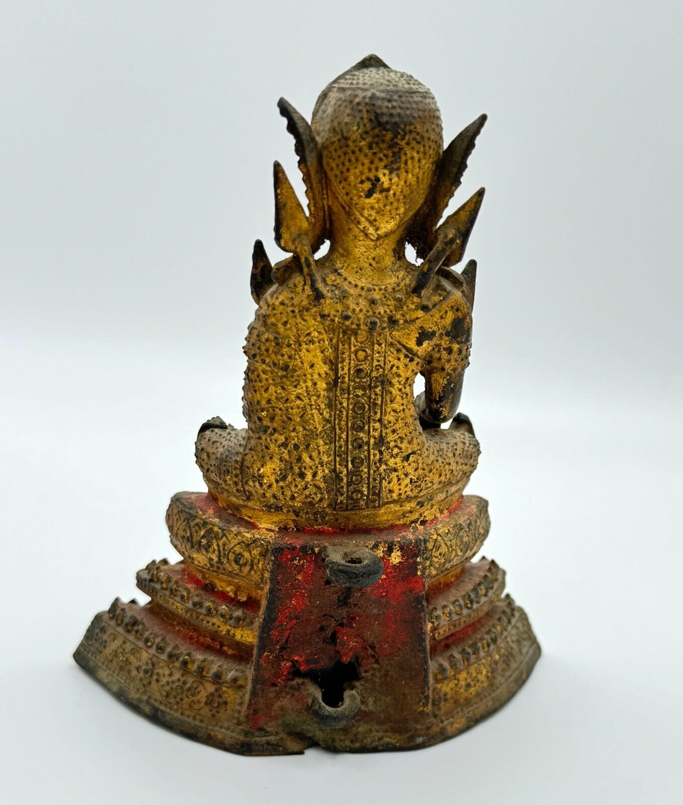 Antique Thai Gilt Bronze Buddha Statue Seated on Pedestal (MiM)