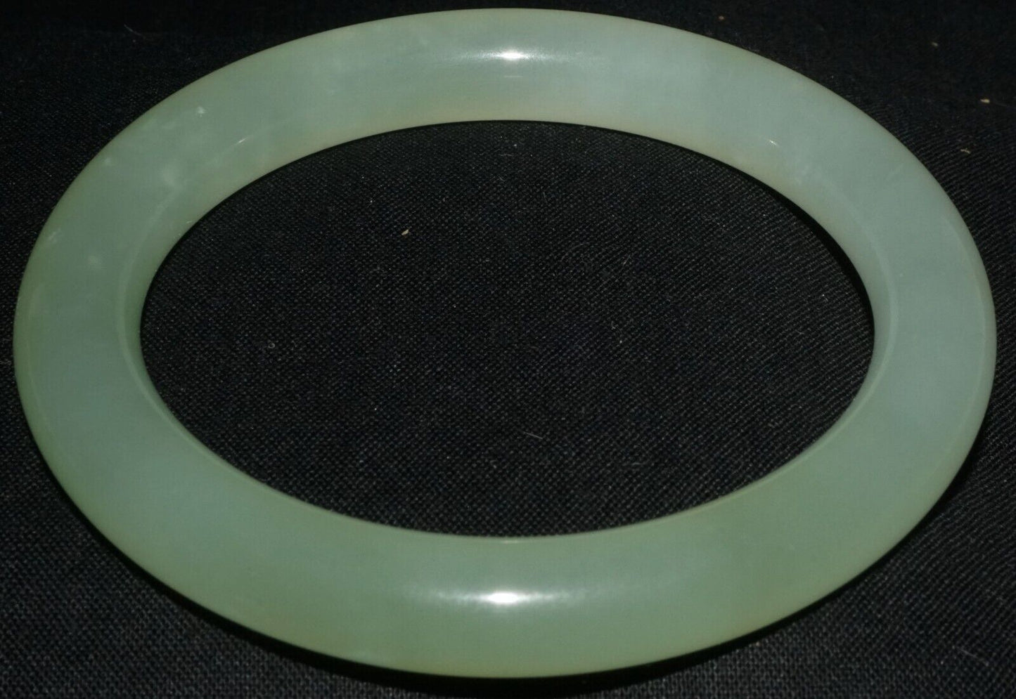 Vintage Chinese Semi Translucent Pale Green Glass Bangle Bracelet (LeS) B63