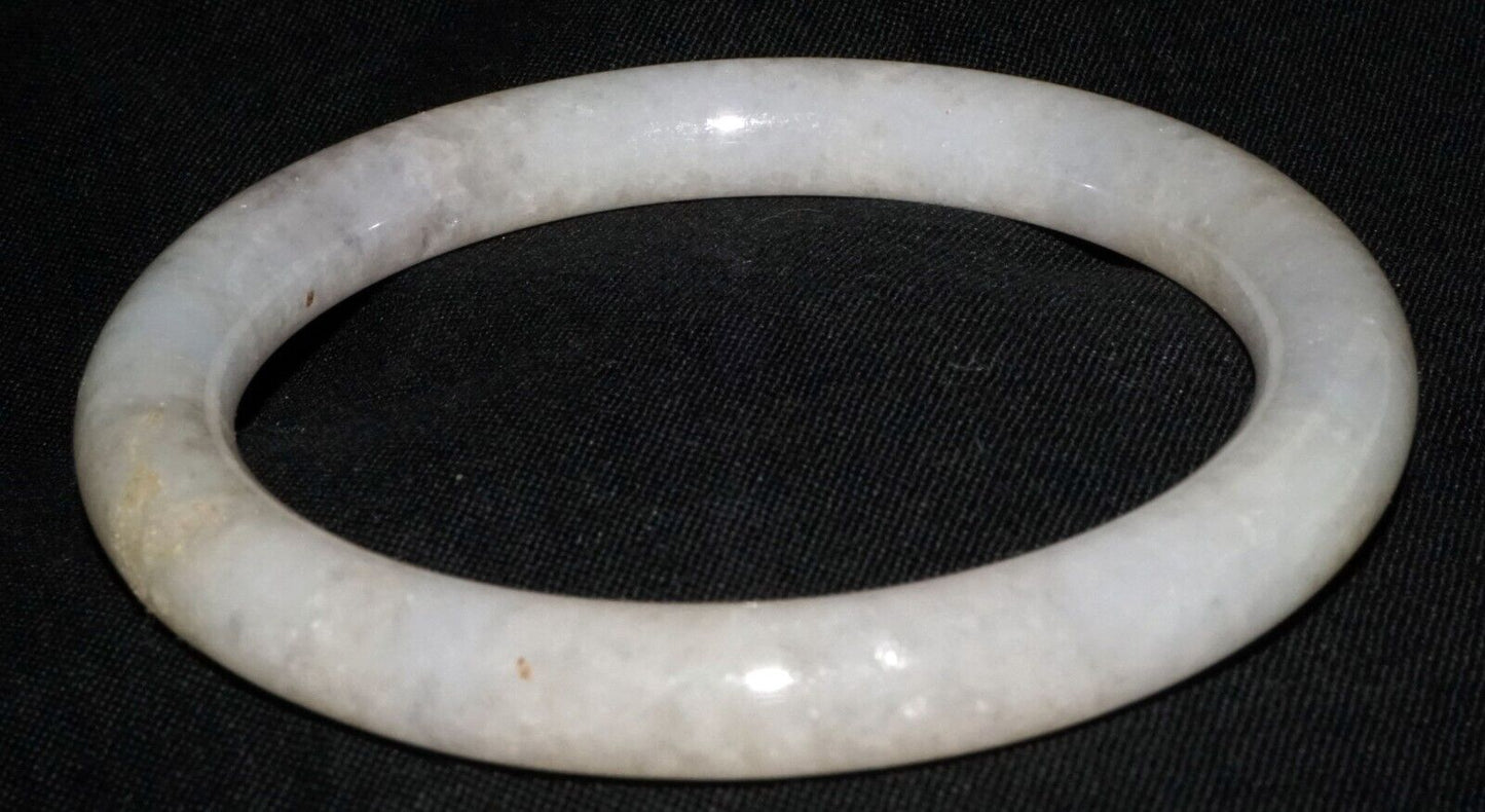Vintage Chinese Pale Gray Lavender Jadeite Jade Bangle Bracelet (LeS) B60