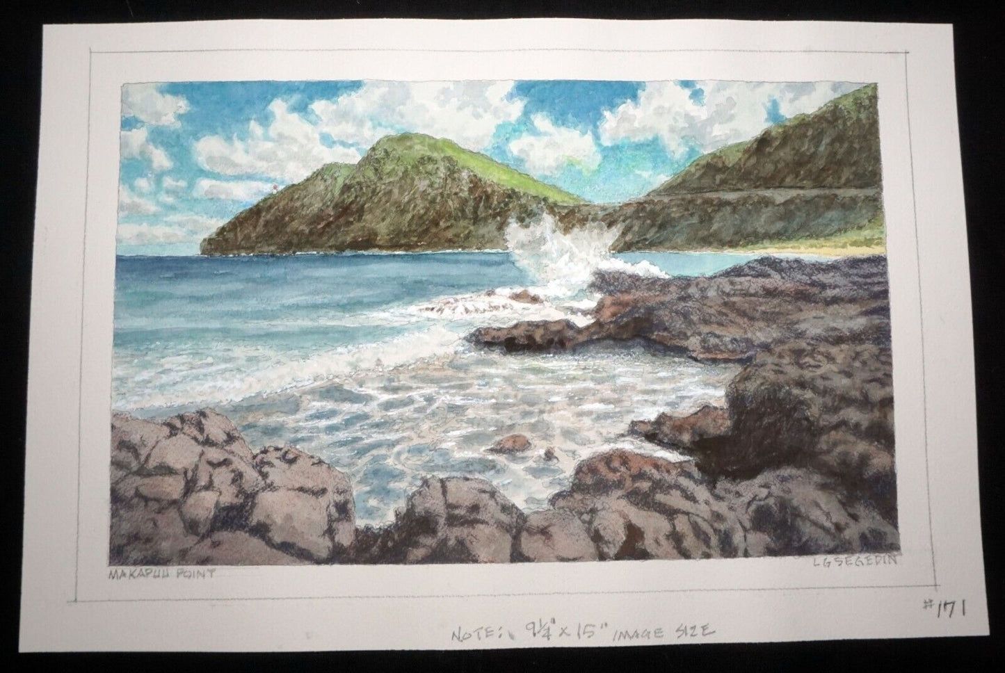 Hawaii Watercolor Painting "Makapuu Point, Oahu" by Larry Segedin #171