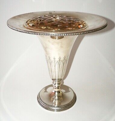 1920s US Large Sterling Silver Trumpet Vase w. Insert by Tiffany & Co. (Cwo)