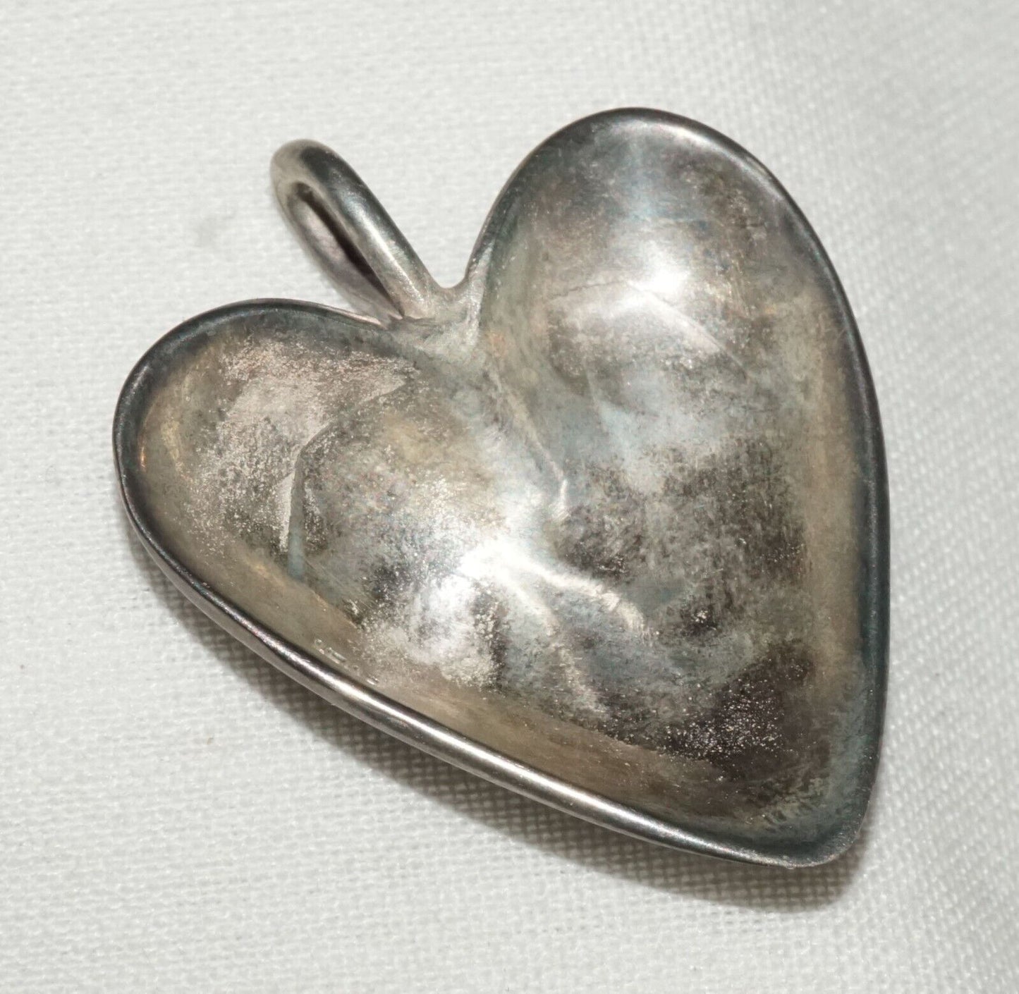 Vintage Sterling Silver Heart Bowl Pendant (AHB