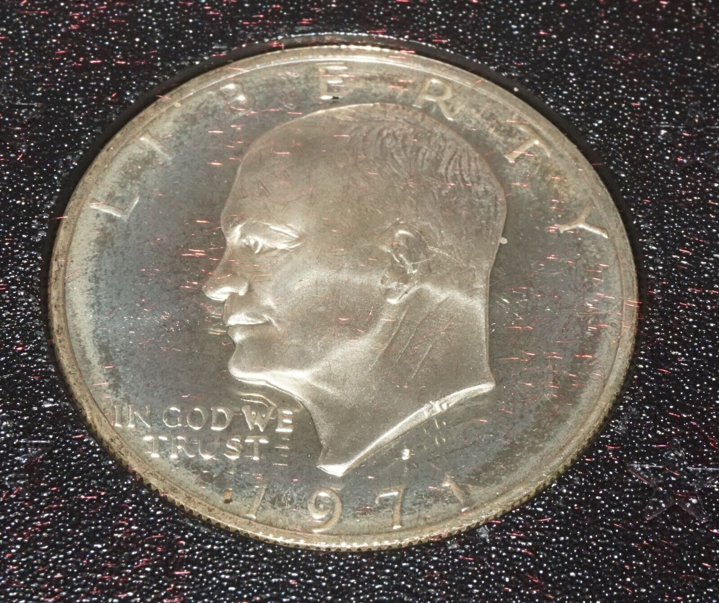 5Pc 1971 US Eisenhower Uncirculated Proof $1 Silver Coin in Case (KiL)