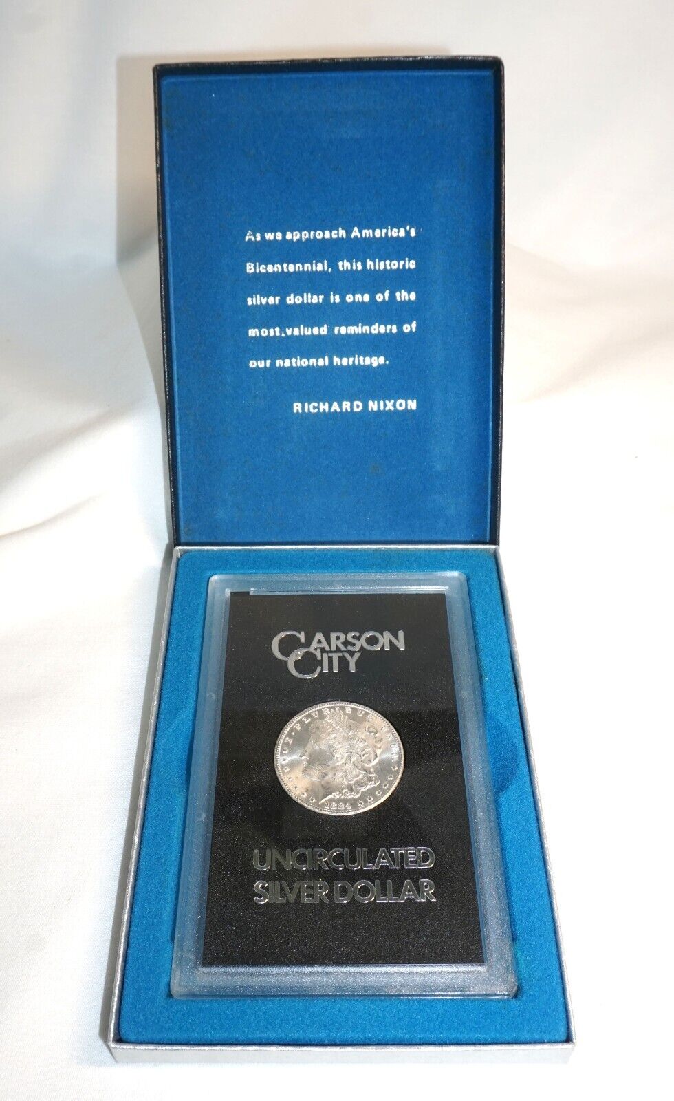1884 Carson City GSA Morgan Silver Dollar with Box and COA ~ Uncirculated (TuD)
