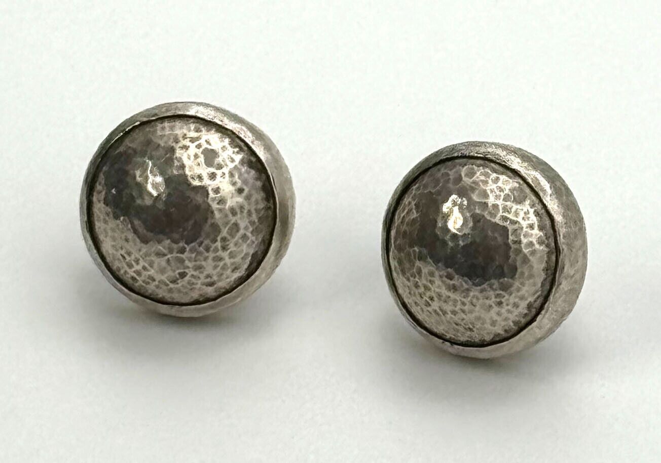 Vintage Sterling Silver 925 Gurhan Hammered Domed Stud Earrings (KnK)