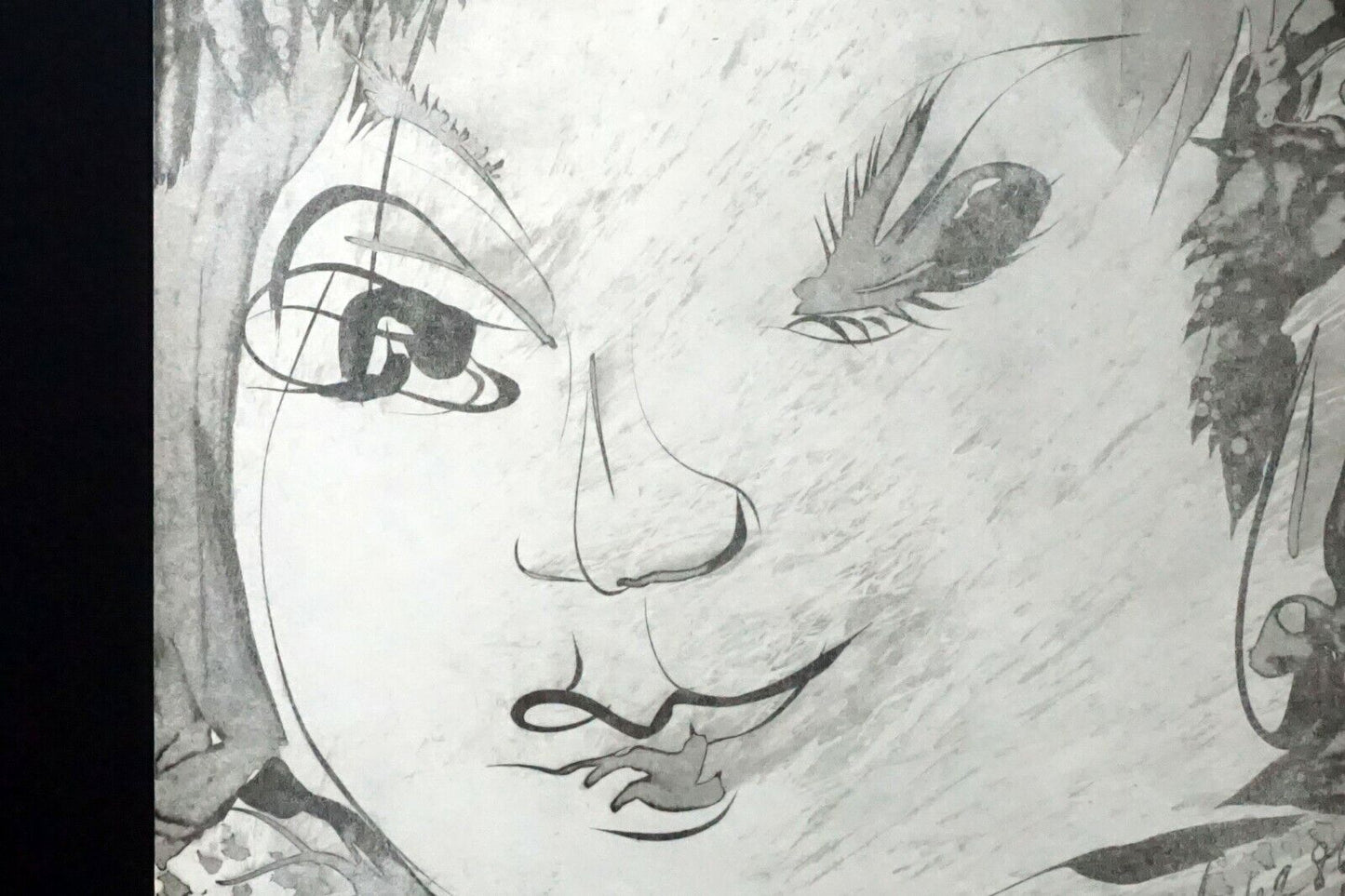 France Hawaii Outsider Art Mixed Media Ink Painting Girl Claude Vedel (EtJ)#8