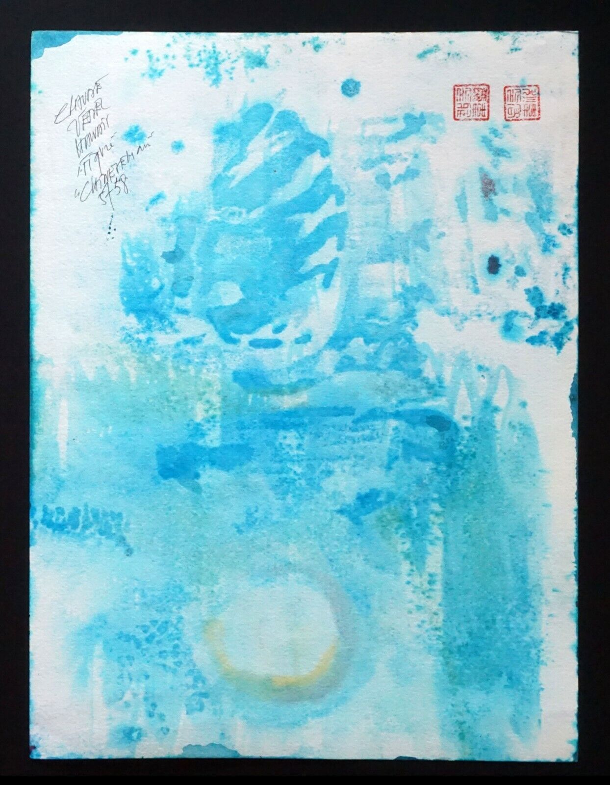 France Hawaii Outsider Art WC Painting Dark Figure & Dance Claude Vedel (EtJ)#14