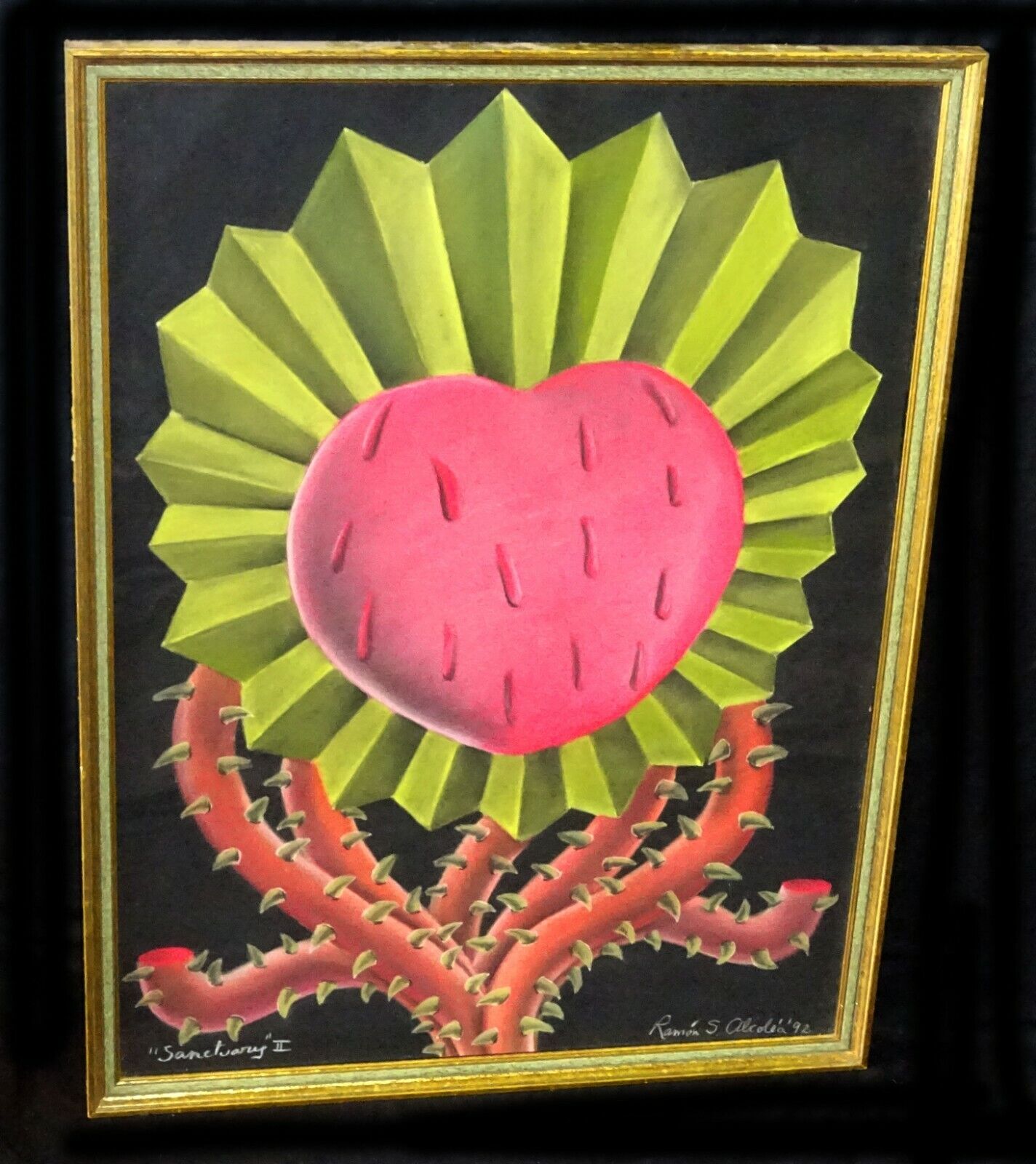 1992 US Mexican Pastel Painting "Sanctuary" by Ramon S. Alcolea (b.1958) (CuM)