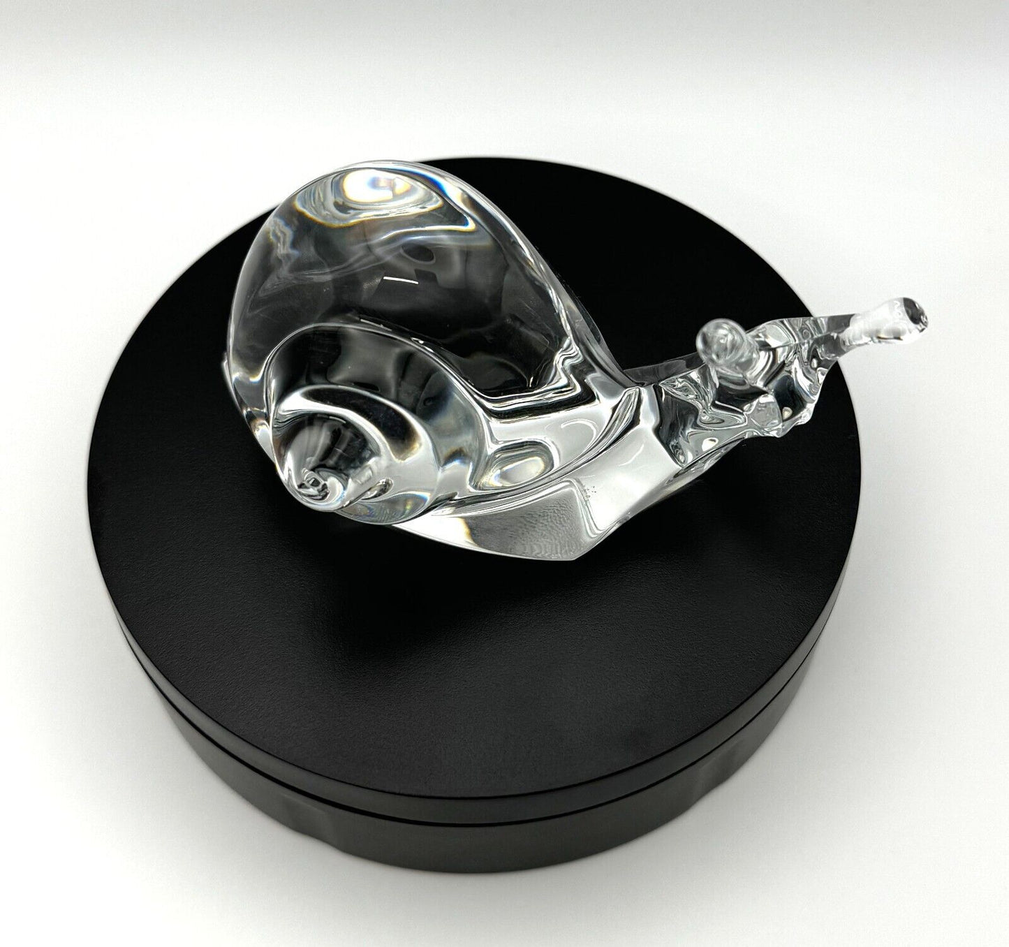 Vintage Crystal Baccarat Snail Figurine in Box (InS)13