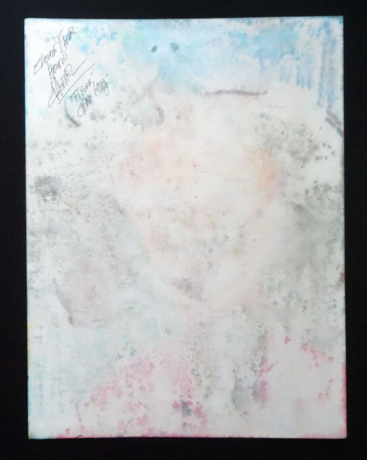 '80s France Hawaii Outsider Art WC Painting Young Girl by Claude Vedel (EtJ)#34