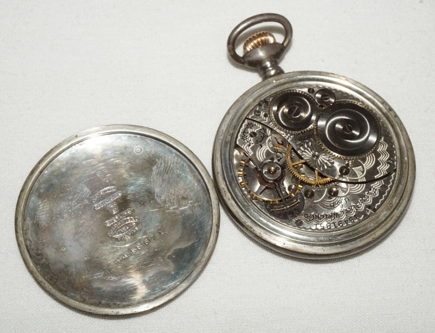 1911 US Sterling Silver Open Face Manual Movement Pocket Watch by Elgin (KoM)