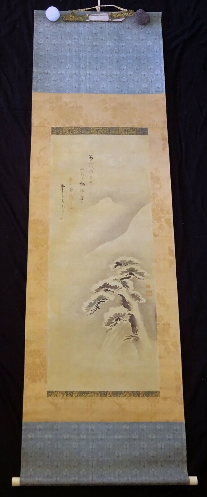 18C Japanese Tokugawa Painting Pine Tree in the Snow by Kano Horikawa (MoW)