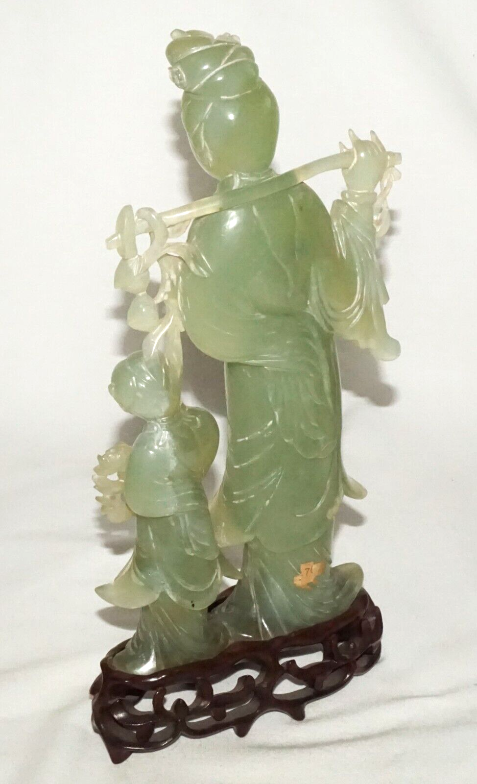 Vintage Chinese Soapstone Carved Robed Female & Male Figure Sculpture (WiR)